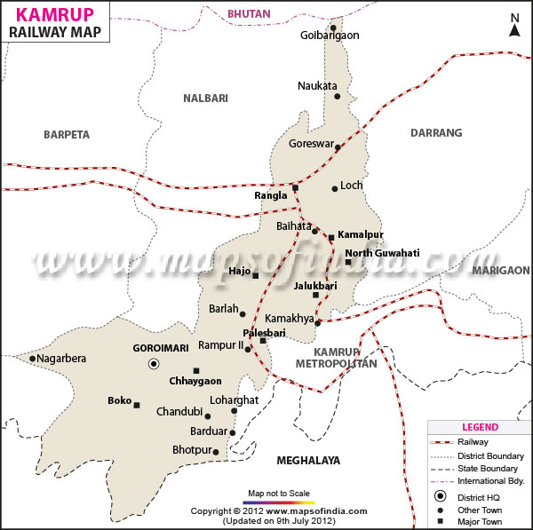 Railway Map of Kamrup 