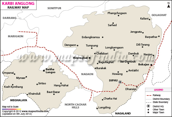 Railway Map of Karbi Anglong 