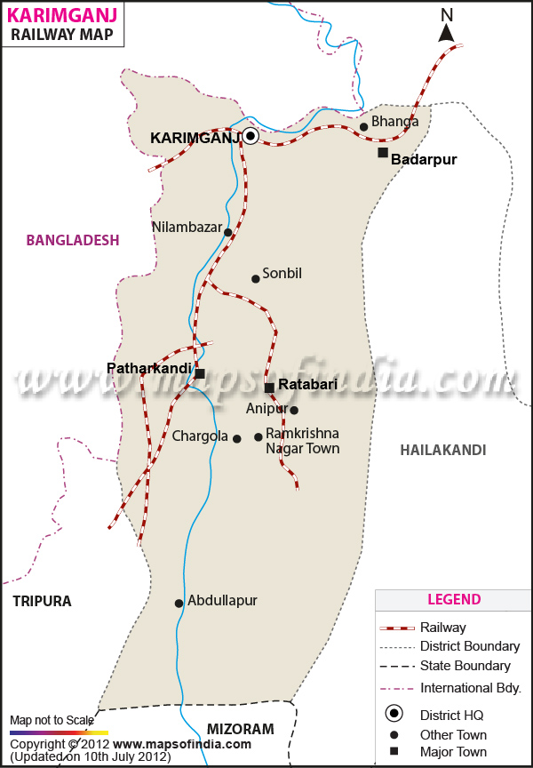 Railway Map of Karimganj 