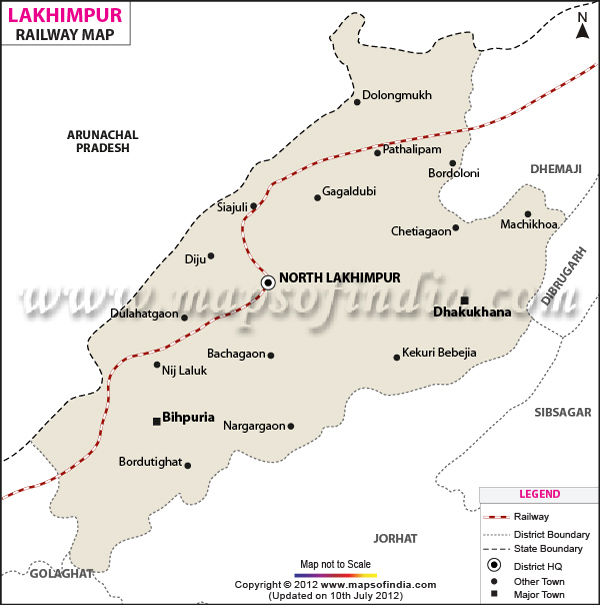Railway Map of Lakhimpur 