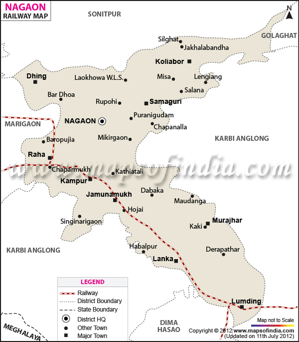 Railway Map of Nagaon 