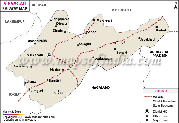 Railway Map of Sivasagar 