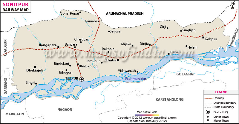 Railway Map of Sonitpur 
