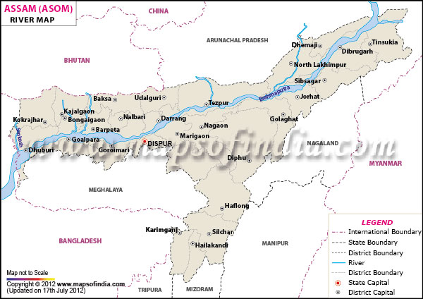 River Map of Assam 