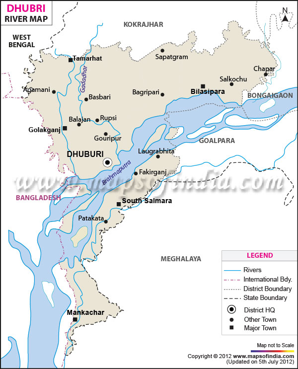 River Map of Dhubri 