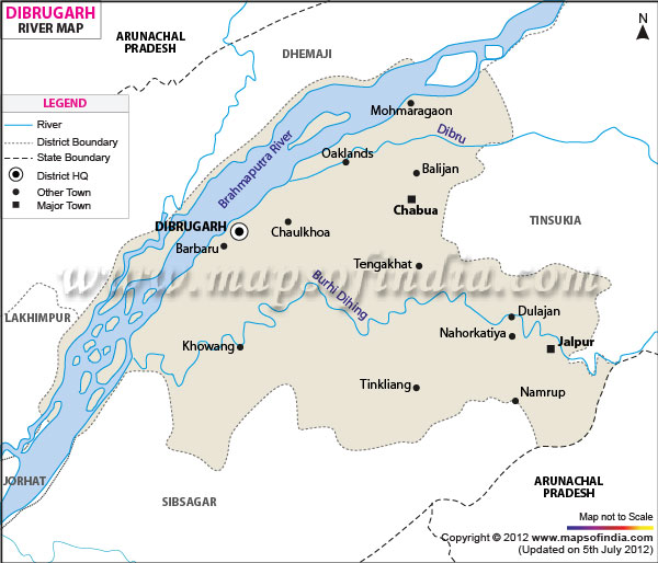 River Map of Dibrugarh 