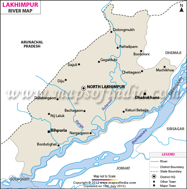 River Map of Lakhimpur 