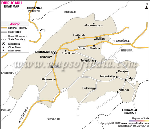 Road Map of Dibrugarh 