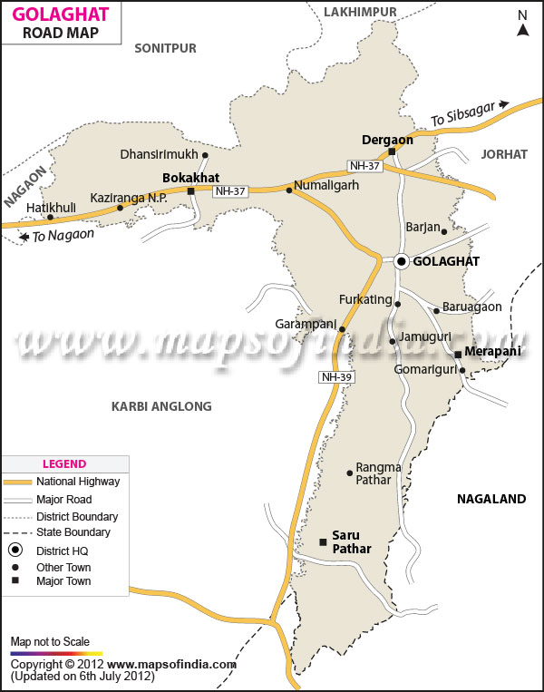 Road Map of Golaghat 