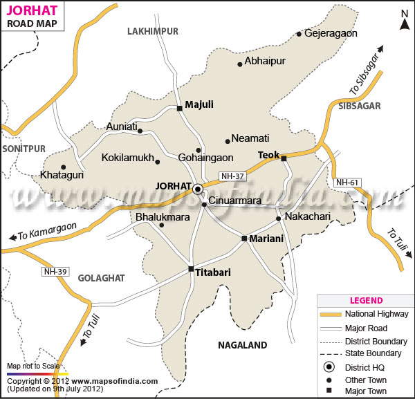 Road Map of Jorhat 