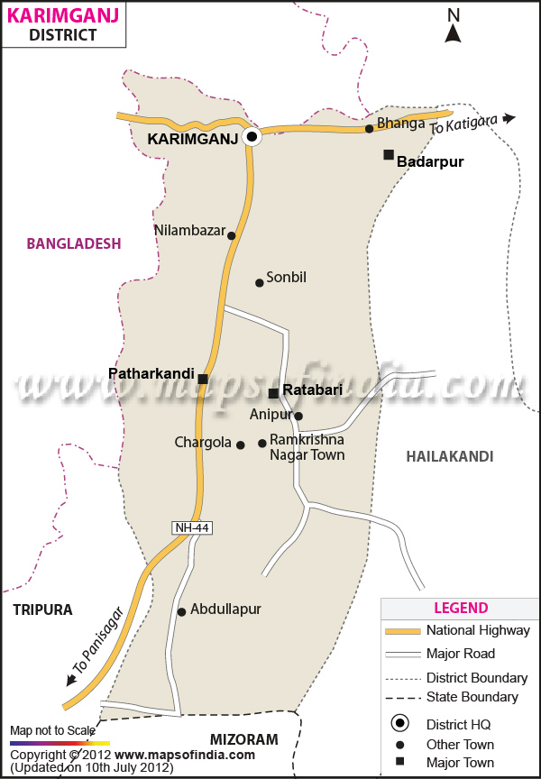 Road Map of Karimganj 