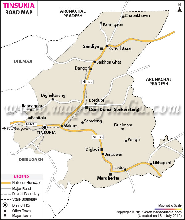 Road Map of Tinsukia 