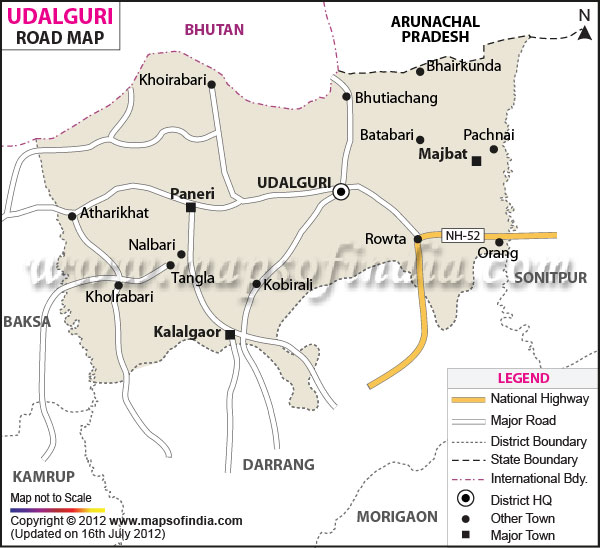 Road Map of Udalguri