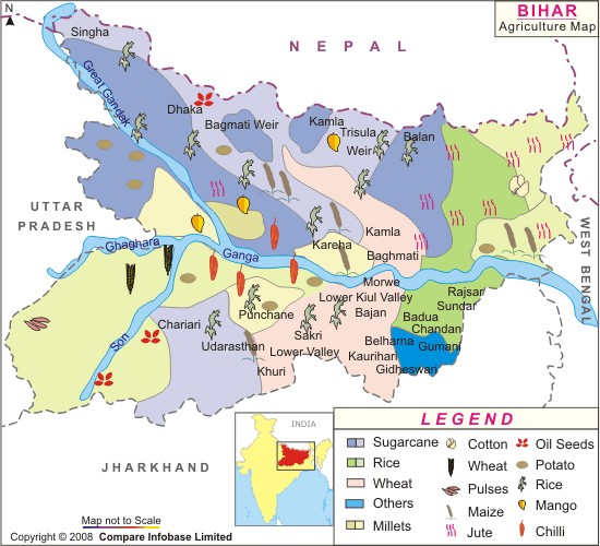 Agriculture Map of Bihar