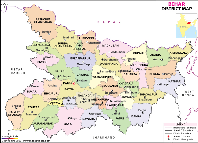 District Map of Bihar