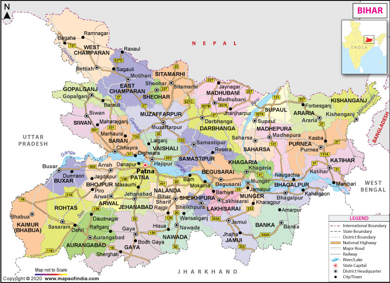 Map of Bihar