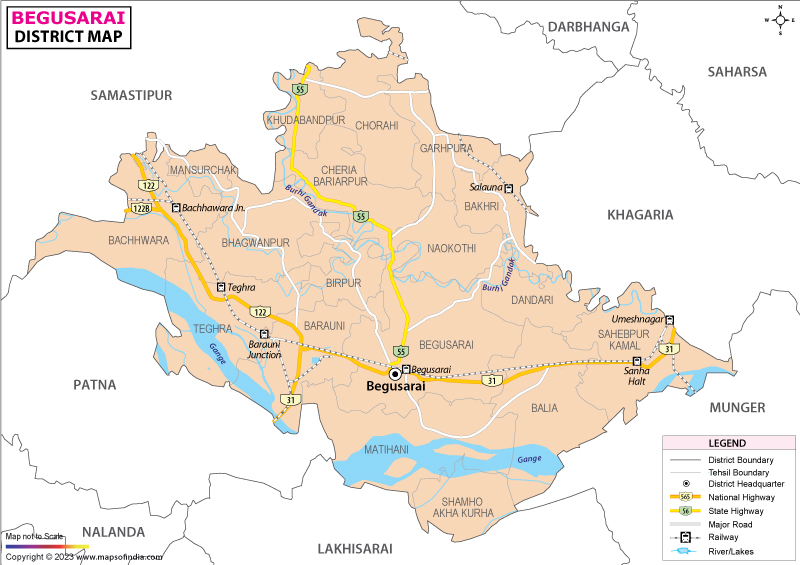 District Map of Begusarai