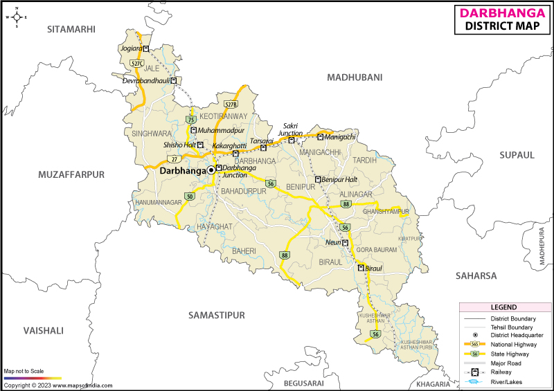 District Map of Darbhanga