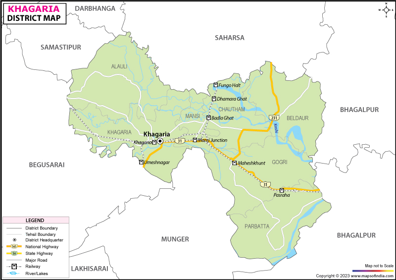 District Map of Khagaria