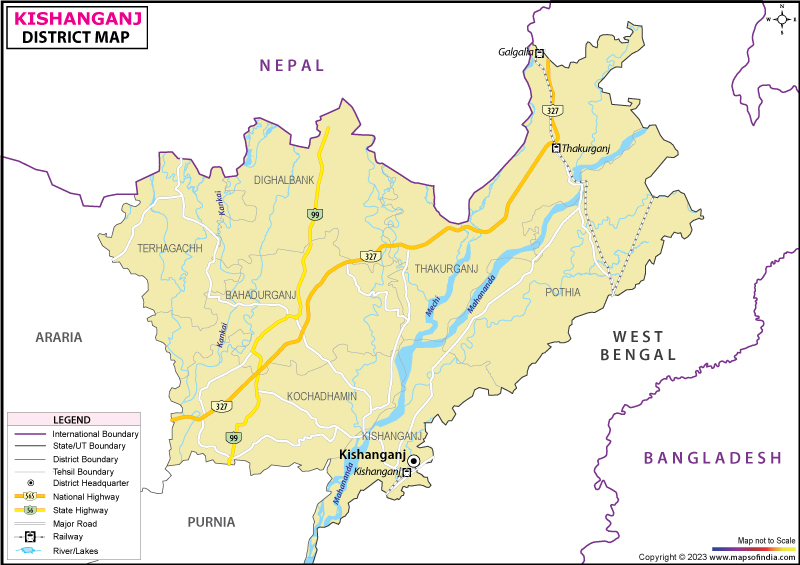 District Map of Kishanganj