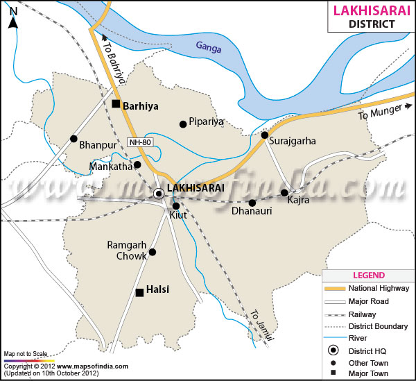 District Map of Luckeesarai