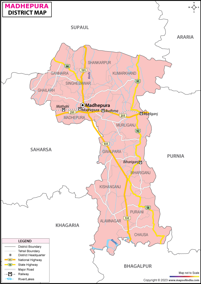 District Map of Madhepura