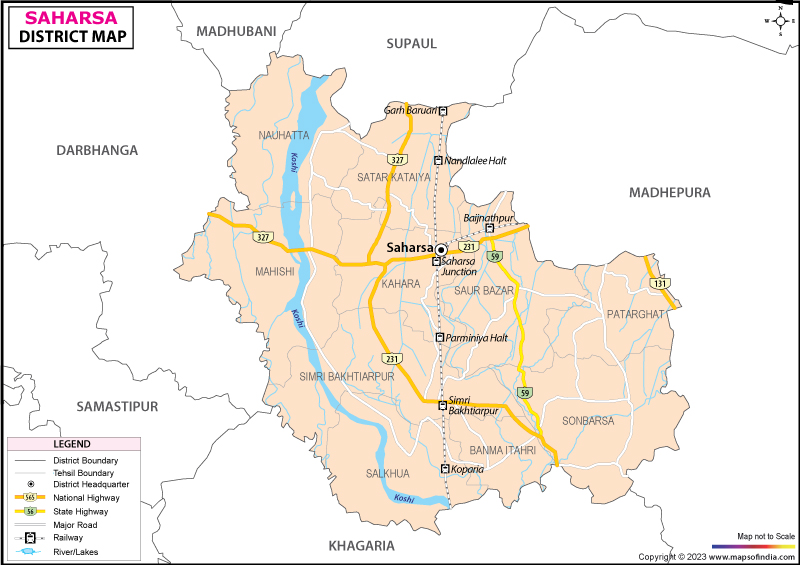 District Map of Saharsa
