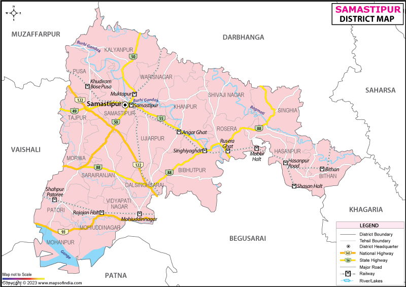 District Map of Samastipur