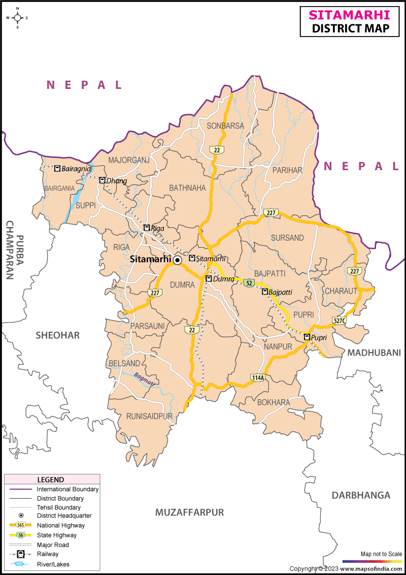District Map of Sitamarhi