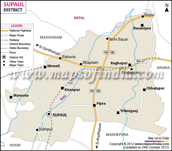 District Map of Supaul