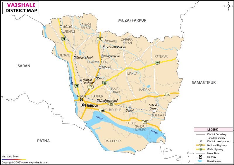 District Map of Vaishali