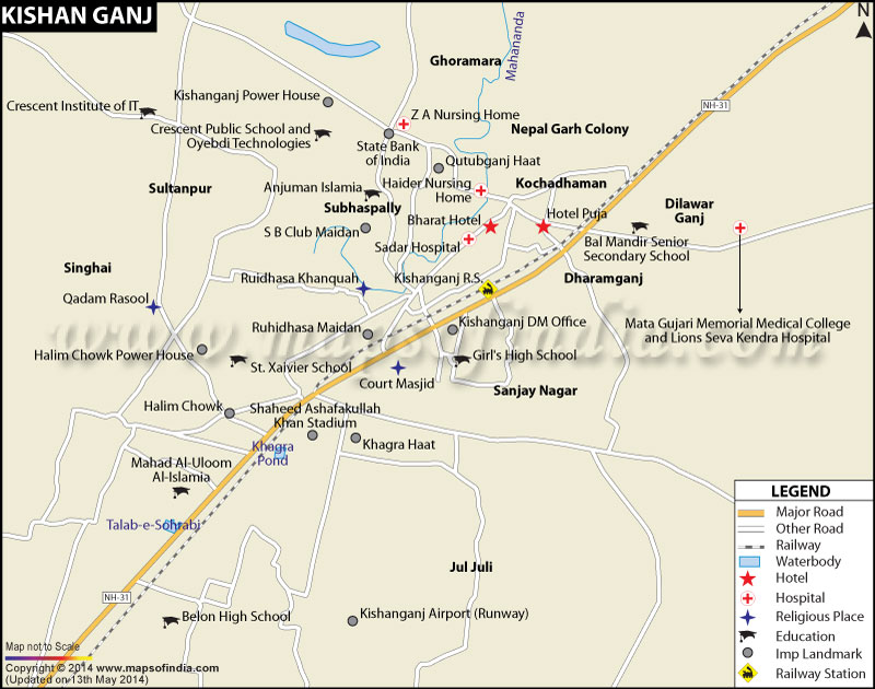Kishanganj City Map