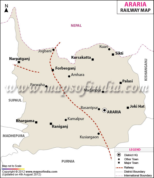 Railway Map of Araria