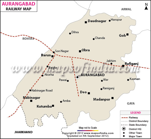 Railway Map of Aurangabad