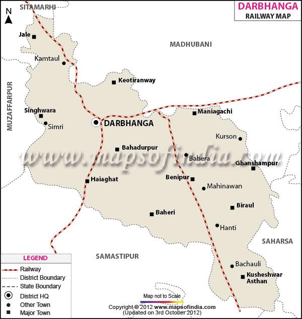 Railway Map of Darbhanga
