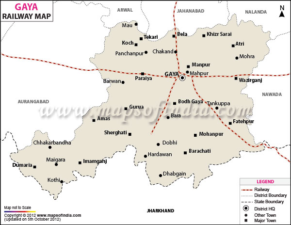 Railway Map of Gaya