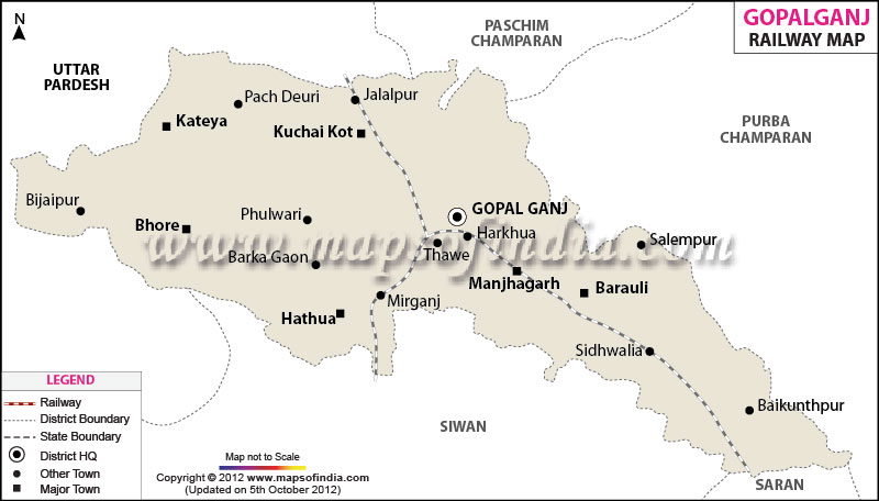Railway Map of Gopalganj