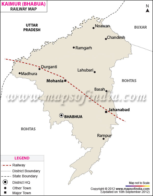 Railway Map of Kaimur