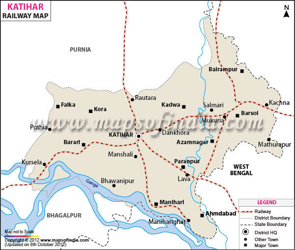 Railway Map of katihar