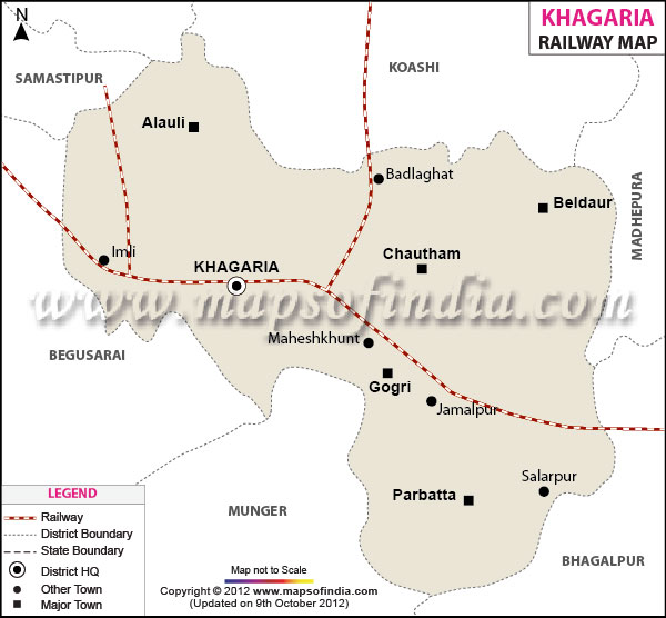 Railway Map of Khagaria