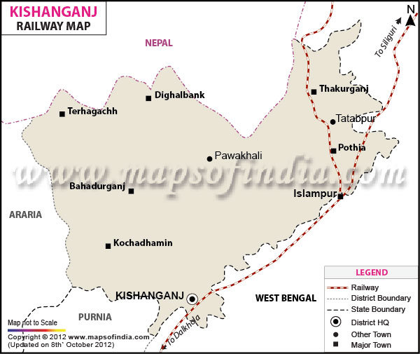 Railway Map of Kishanganj