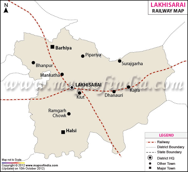 Railway Map of Luckeesarai