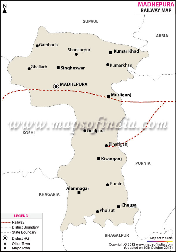 Railway Map of Madhepura