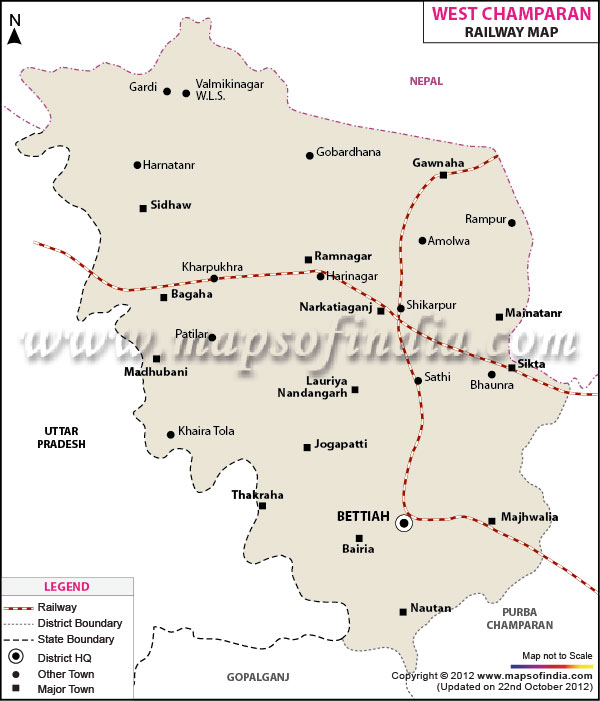 Railway Map of Paschim Champaran