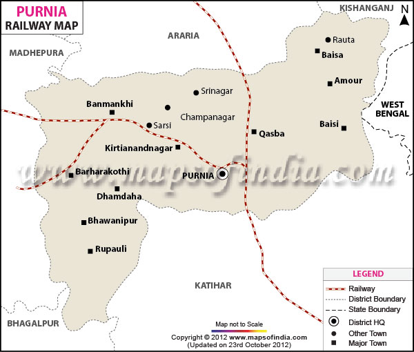 Railway Map of Purnia
