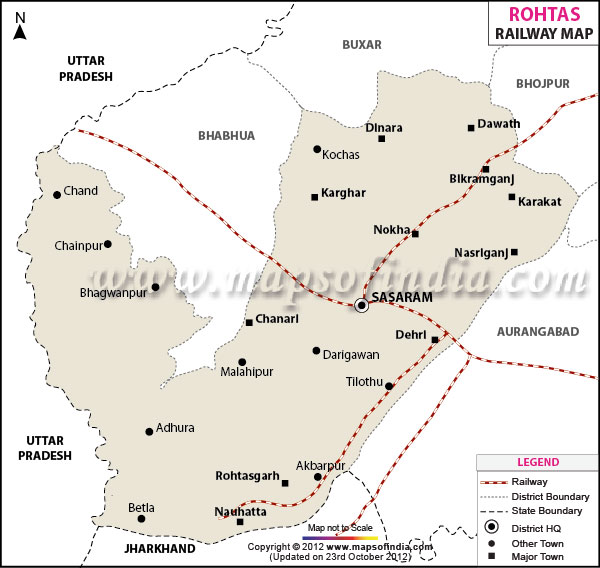 Railway Map of Rohtas