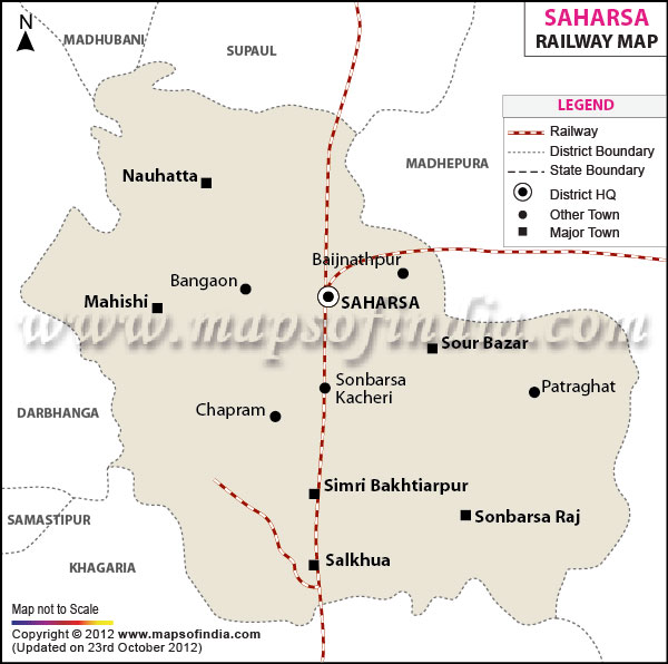 Railway Map of Saharsa
