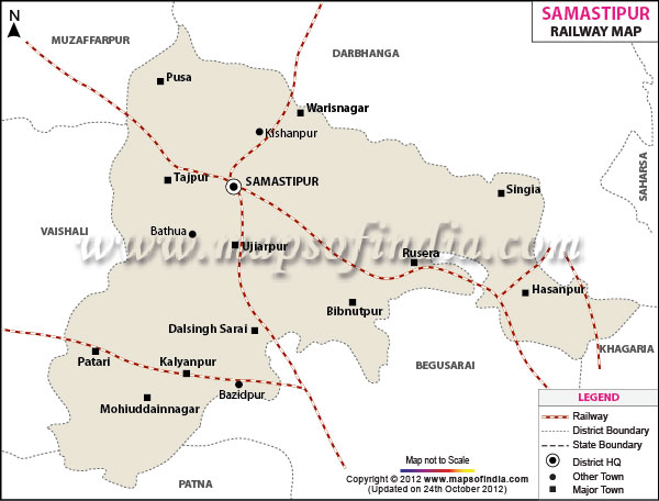 Railway Map of Samastipur