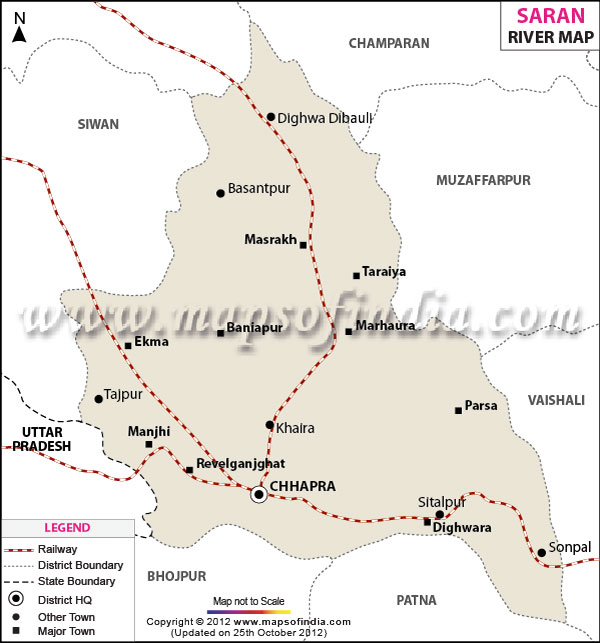 Railway Map of Saran