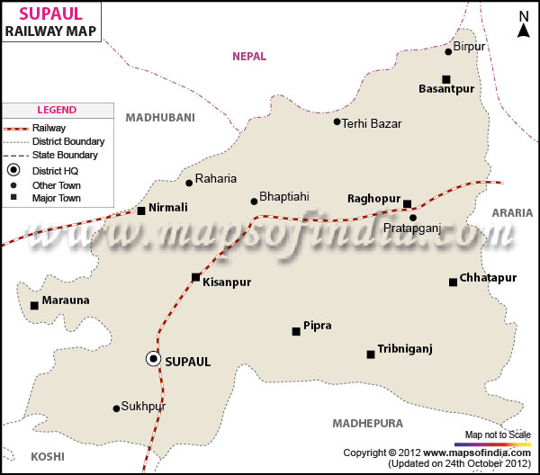 Railway Map of Supaul